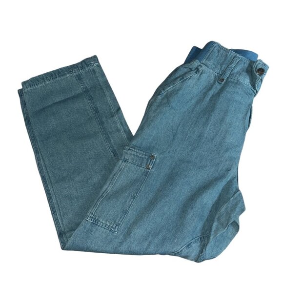 Woman Within NWOT Double Button Front Comfort Waist Cargo Jean Sz 22 Wide Womens - Picture 3 of 16